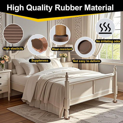 xxxHOLIC Rubber Non Slip Furniture Pads, 2" Black Round, Set of 4 | Furniture Grippers for Hardwood Floors, Anti Skid Caster Cups, Bed Frame & Couch Stoppers, Floor Protectors for Heavy Duty