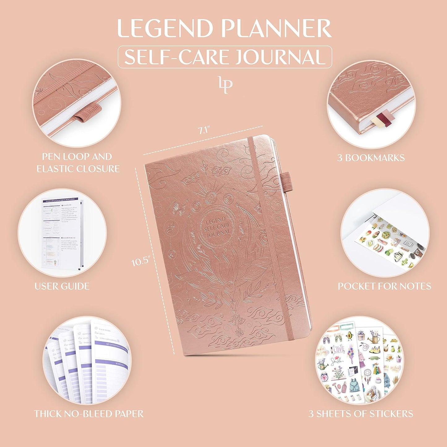 Legend Self-Care Journal – Guided Daily Reflection Journal to Support Mental & Physical Health – Daily Mood, Meditation & Personal Development Notebook – 7.1x10.5”, Lasts 3 Months (Turquoise)