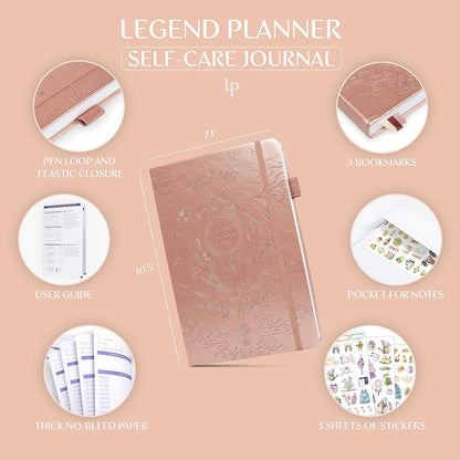 Legend Self-Care Journal – Guided Daily Reflection Journal to Support Mental & Physical Health – Daily Mood, Meditation & Personal Development Notebook – 7.1x10.5”, Lasts 3 Months (Turquoise)
