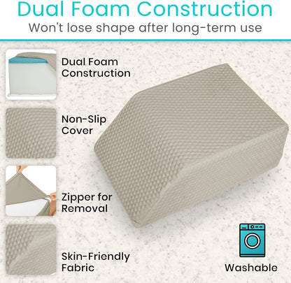 Xtra-Comfort Leg Elevation Pillow for Sleeping, Swelling, Post Surgery - Memory Foam Bed Wedge Pillow- Support Cushion for Pregnancy, Leg, Foot Rest