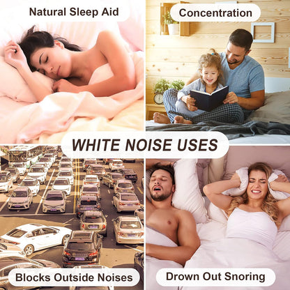 Housbay White Noise Machine with 31 Soothing Sounds, 5W Loud Stereo Sound, Auto-Off Timer, Adjustable Volume, Sleep Sound Machine for Baby, Kid, Adult -Wood Grain
