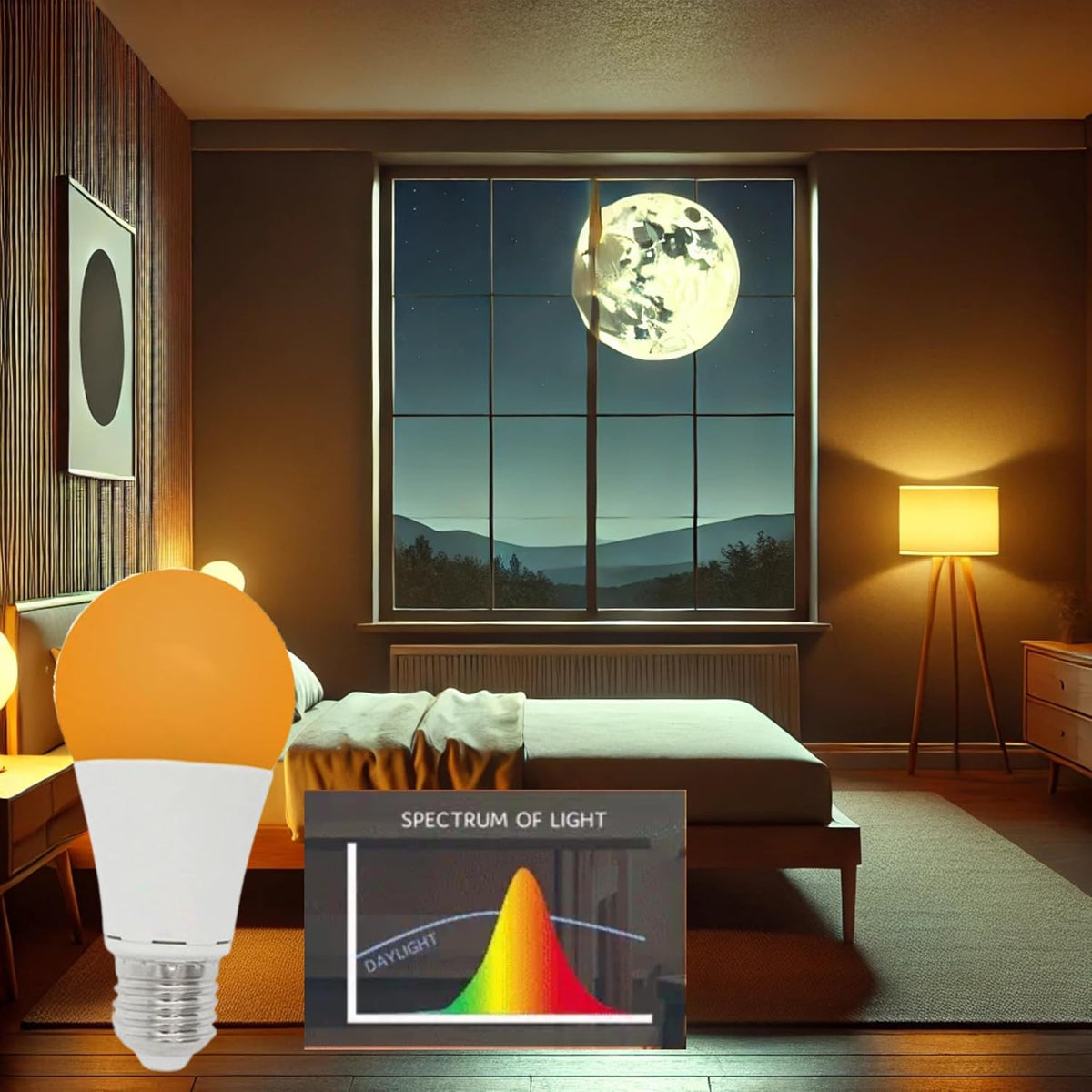 Amber Light Bulbs for Sleep I 1800K Warm Light Bulbs for Bedside Lamp I 3.5W E26 Led Bulb (60W Equiv) Orange Led Lights for Bedroom Soft Warm Lighting I Dim Night Light for Kids Room Warm Light Lamp