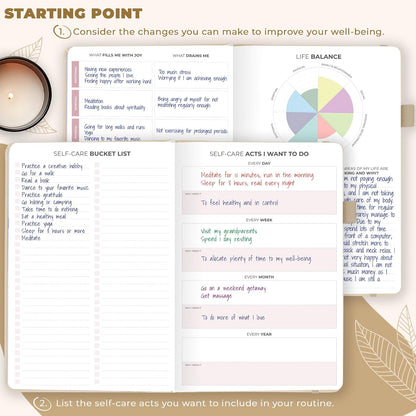 Clever Fox Self-Care Journal for Women, Daily Planner 5.8x8.3 Mystic blue