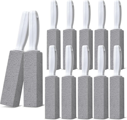 Emycool Pumice Stone Toilet Bowl Cleaner, 12 Pack Toilet Pumice Stone with Handle for Toilet Cleaning, Bathtubs, Sinks, Swimming Pools, Grills