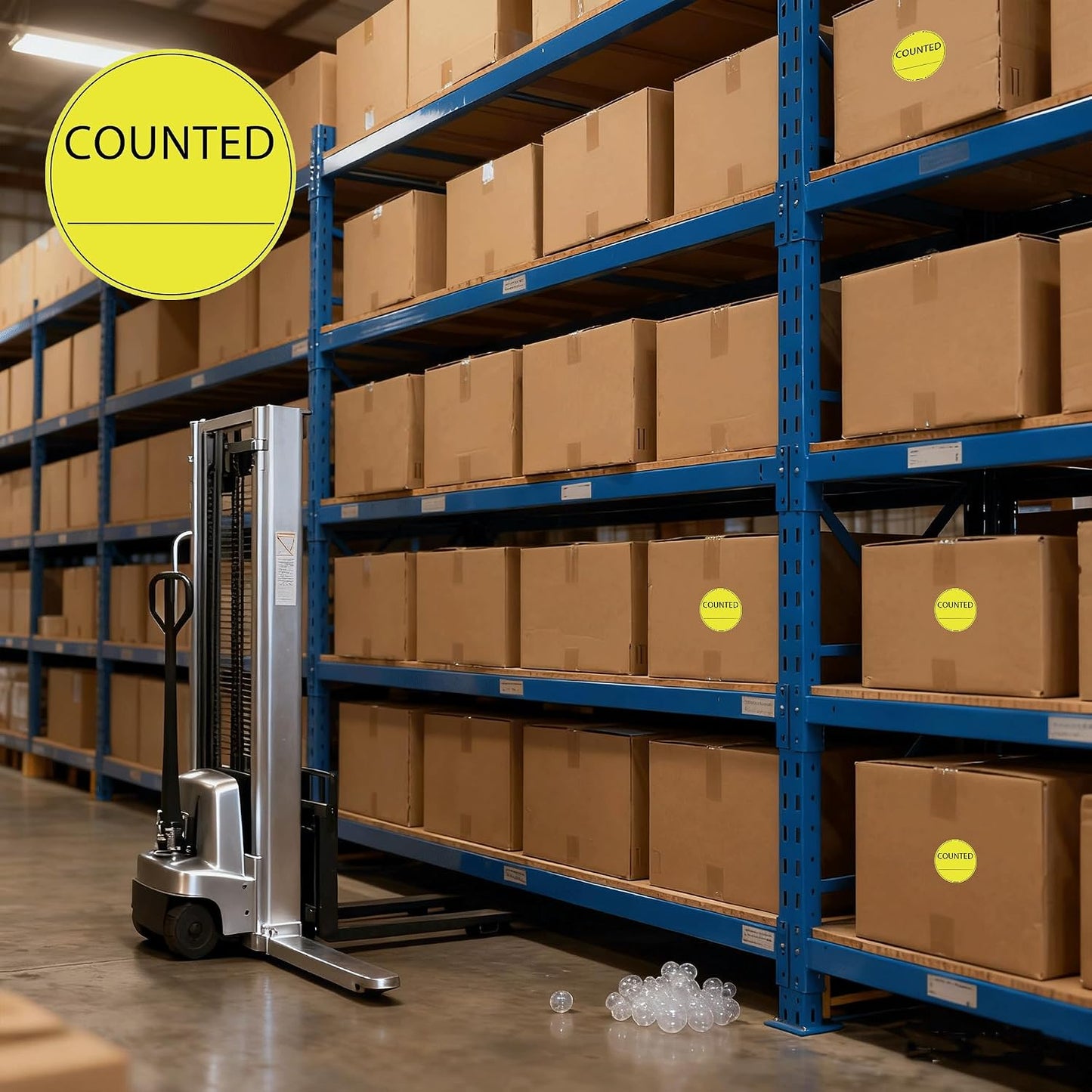 Counted Stickers 2 Inch Counted Inventory Control Labels 500 Pcs Counted Shipping Labels Round Circle Counted Stickers for Round Adhesive Writable Inventory Control Shipping and Inventory (Green)