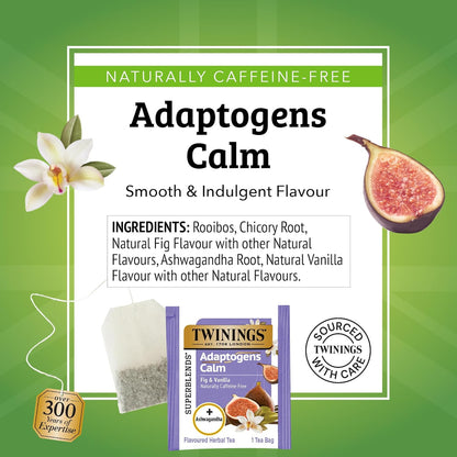 Twinings Adaptogens Calm Ashwagandha Fig & Vanilla Tea Bags (1 Pack)