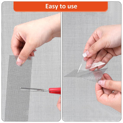 Secopad 2" x 180" (15FT) Screen Repair Tape, Fold Screen Repair Kit, Grey | Window Screen Patch, Quick Repair, Strong Adhesive, Easy to Use, For Mesh Window & Door, Cuttable Fiberglass, No Tools Needed