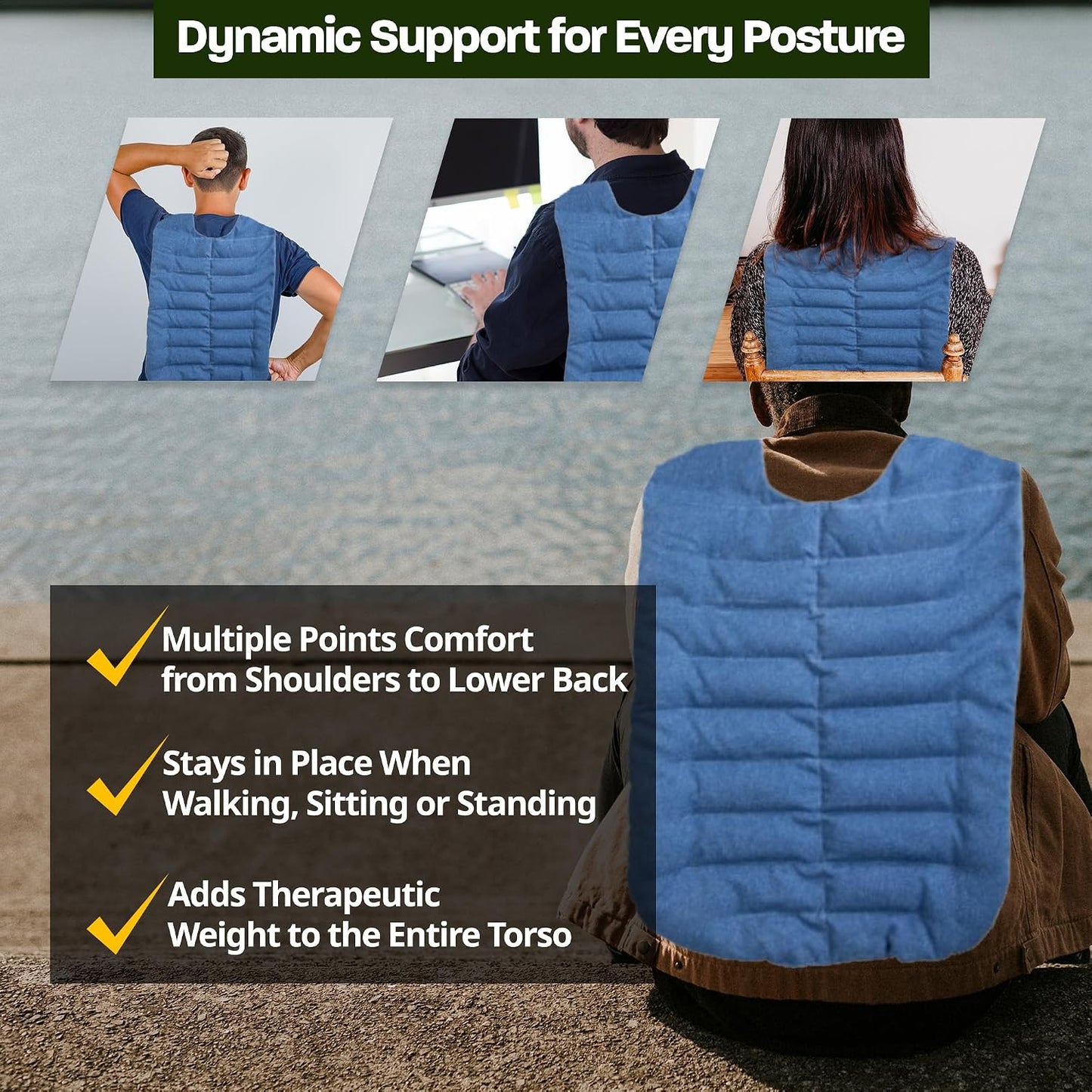 Kozi Weighted Heating Pad Microwavable|Hot & Cold Aromatherapy Neck and Back wrap|Moist Heat for Cramps, Muscles, Joints, Back, Neck and Shoulders, Heat Compress Pillow