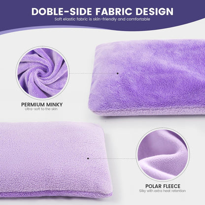 MORLIDEN Microwavable Heated Neck Wrap Warmer and Shoulder Weighted Heating Pad Microwave for Hot and Cold Compress - Purple