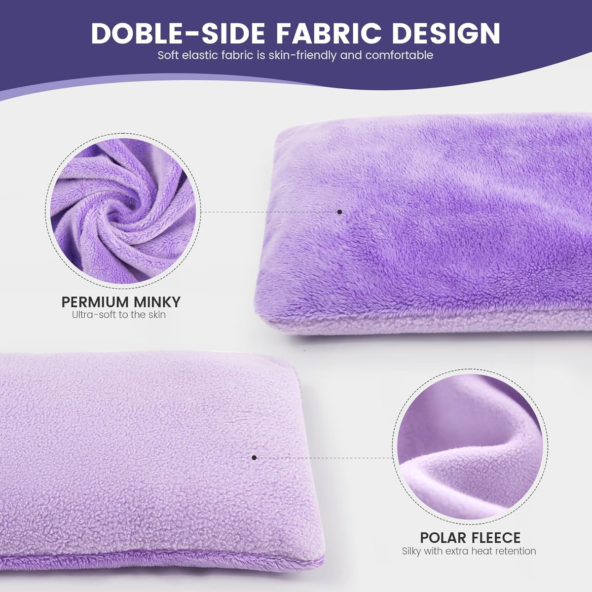 MORLIDEN Microwavable Heated Neck Wrap Warmer and Shoulder Weighted Heating Pad Microwave for Hot and Cold Compress - Purple