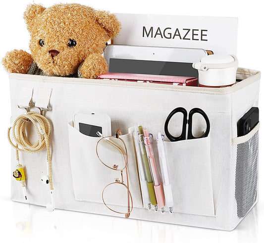 Bedside Caddy Organizer Hanging Storage Bag Bunk Bed White