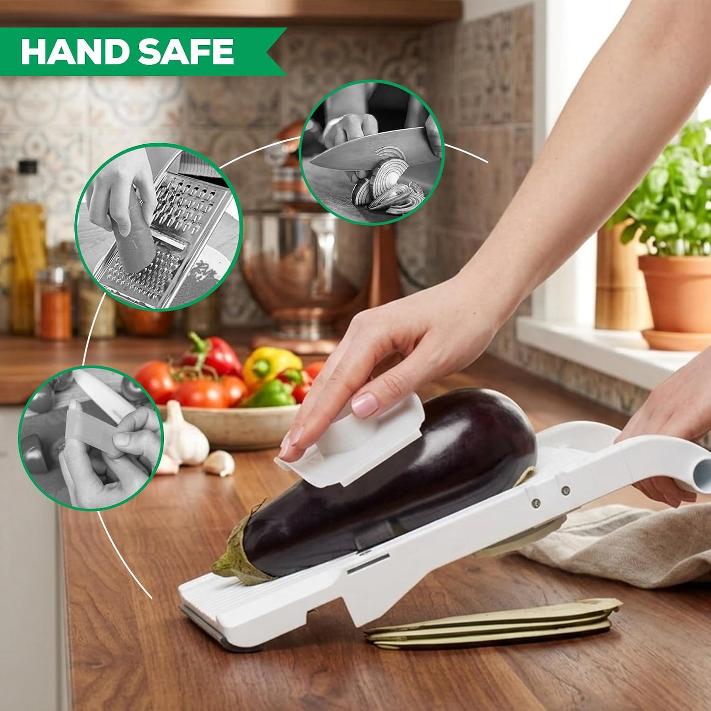Benriner Mandoline Jumbo Slicer, Japanese Stainless Steel Blade, Beige