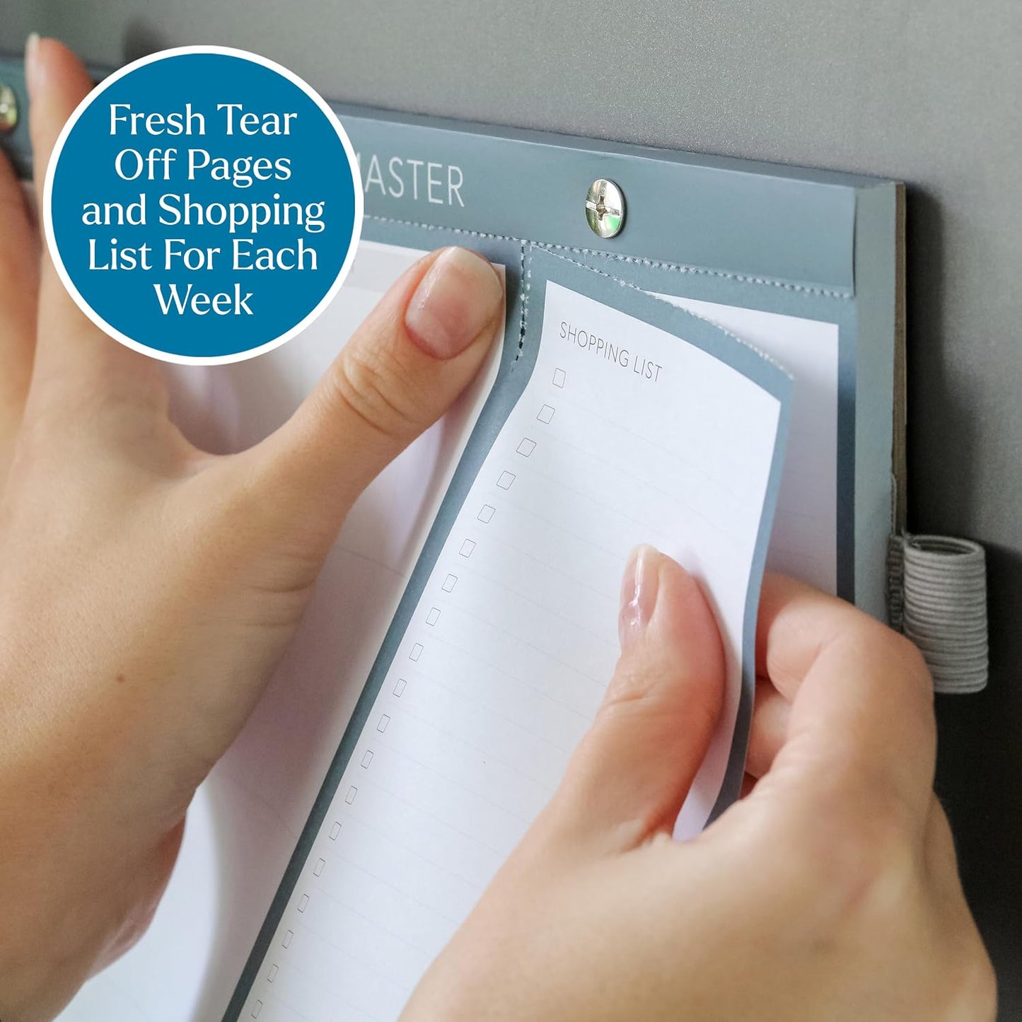 Magnetic Weekly Meal Planner for Fridge - 52 Undated Tear Off Sheets with Grocery List - Thick 120gsm No Bleed Paper - Strong Full Width Magnet - Family Meal Planning Board 11.3 x 8.3 | Undated weekly meal planner with tear-off shopping list, thick