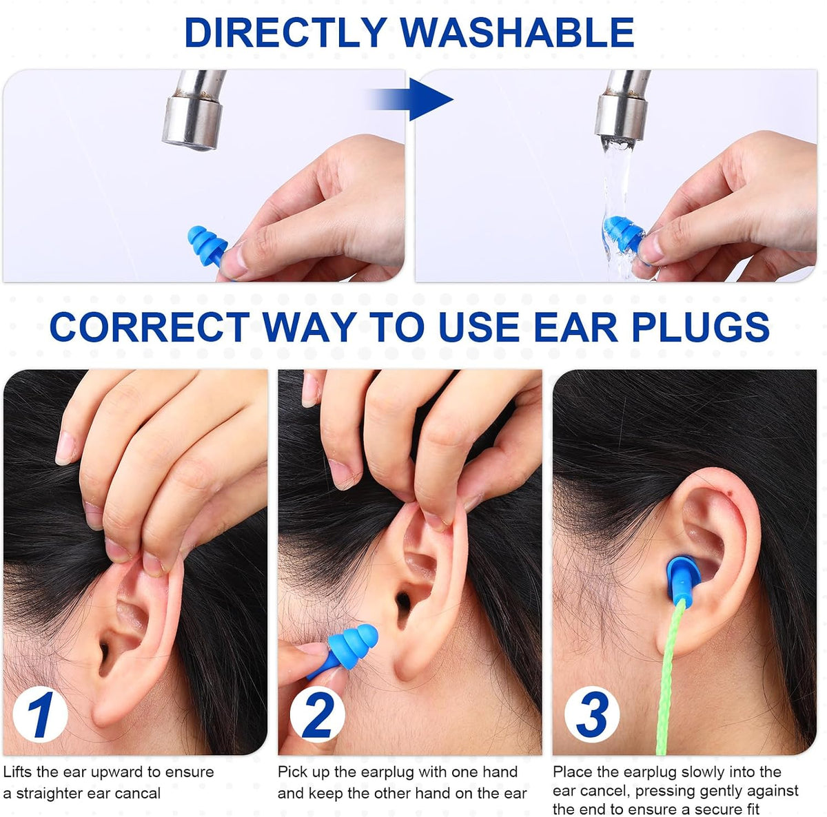 Tondiamo 200 Pairs Ear Plug Bulk with Cord Reusable Silicone, Fresh