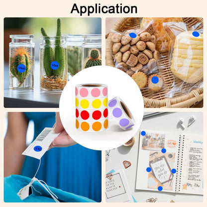 1/2 Inch Round Sticker,4 Rolls 2000Pcs Small Dot Stickers Color-Code Dots | Red+Yellow+Blue+Green 1.3cm Small Stickers Round Color Coding Circle Dots Stickers, Roll Dot Sticker Label for Office Home