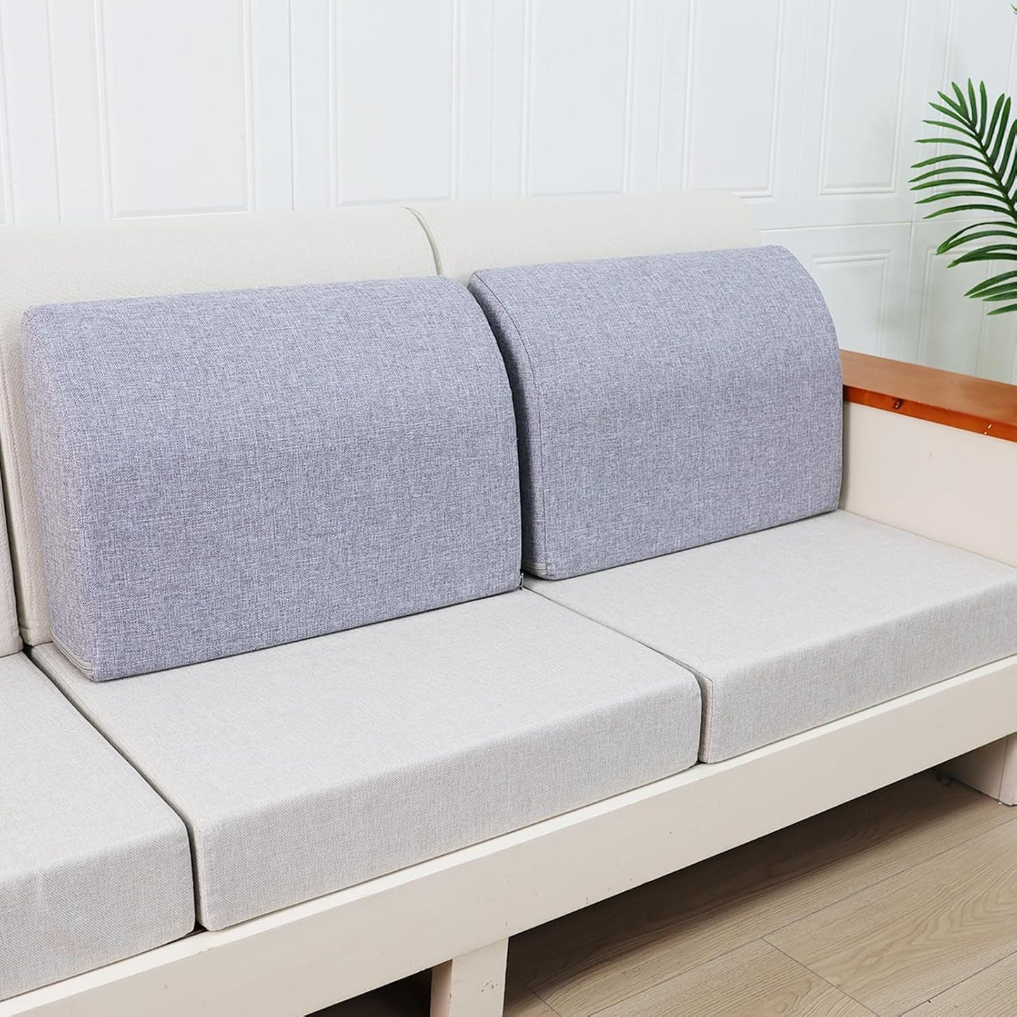 2PCS Sofa Couch Back Cushions, Backrest Support Pillow for Elderly,Extra Large Thick Lumbar Support Pillow for Home (6x24x13.2 in, Linen, Medium Grey)