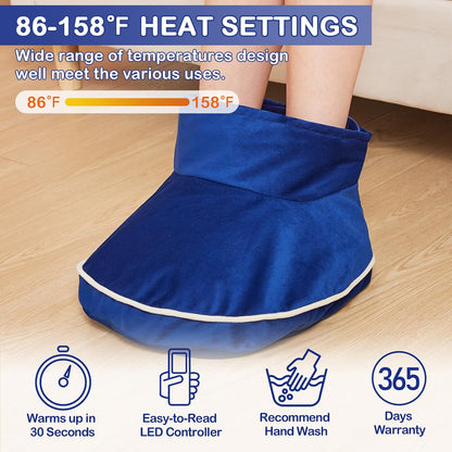 JOBYNA Ankle/Toe/Foot Warmer | Full Coverage Heated Foot Wrap |86-158℉ Continuous Setting| 10-90min Timer| Electric Heating Pad for Plantar Fasciitis Relief, Neuropathy Pain Relief for Foot(1 Pack)