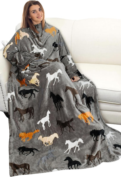 Catalonia Wearable Blanket with Sleeves for Women & Men, Fleece Wrap Throw | Cozy Sleeve Design for Hands-Free Comfort, Perfect for Reading, TV Time & Relaxing, Christmas & Birthday Gift