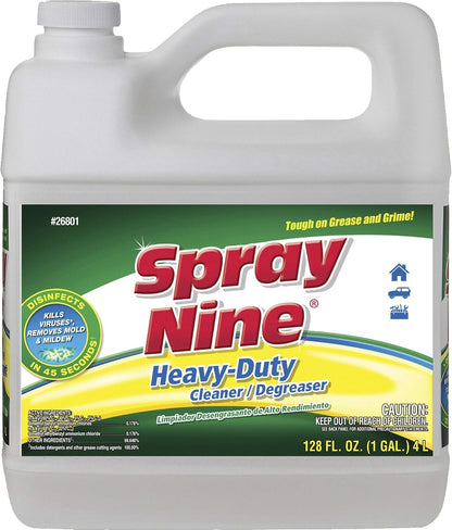Spray Nine 26832 Heavy Duty Cleaner, Degreaser & Disinfectant for Kitchens, Bathrooms, Yard Equipment, Automotive & Industrial 32 Fl Oz. (Pack of 1)