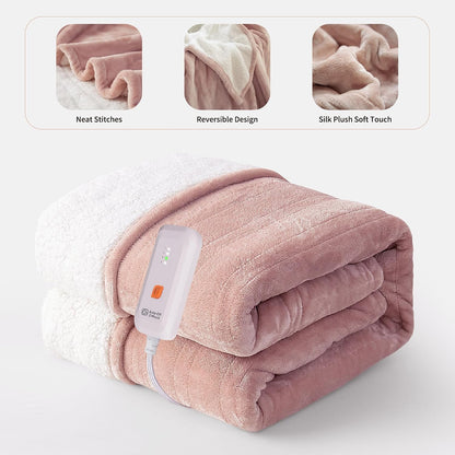 GOTCOZY Heated Blanket-Soft Plush Electric Blanket 50"X60"(Grey)
