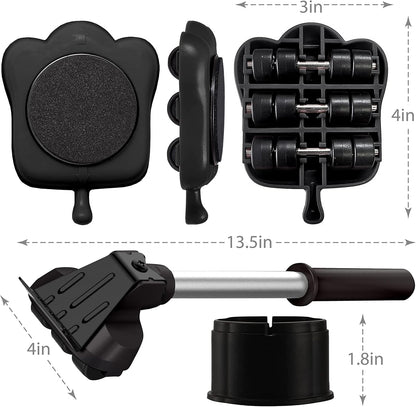 Heavy Duty Furniture Lifter with 4 Sliders for Easy and Safe Moving, Appliance Roller Suitable for Sofas, Couches and Refrigerators, Adjustable Height