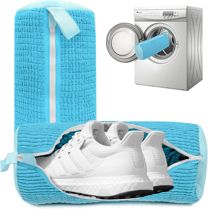 1PCS Blue Shoe Washing Machine Bags for All Shoe Types | Deep Cleaning,Reusable and Durable,Safeguarding Shoes from Scuffs and Deformation,Tear-Resistant Chenille Fabric