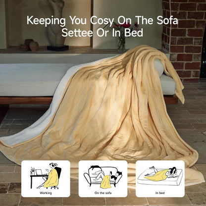 GOTCOZY Heated Blanket-Soft Plush Electric Blanket 50"X60"(Grey)