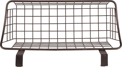 Spectrum Hanging Baskets for Organizing (Large, Satin Nickel) - Grid Over the Cabinet Wire Basket for Kitchen or Bathroom - Door Hanging Storage Organizer for Cleaning Supplies, Washcloths, & Towels