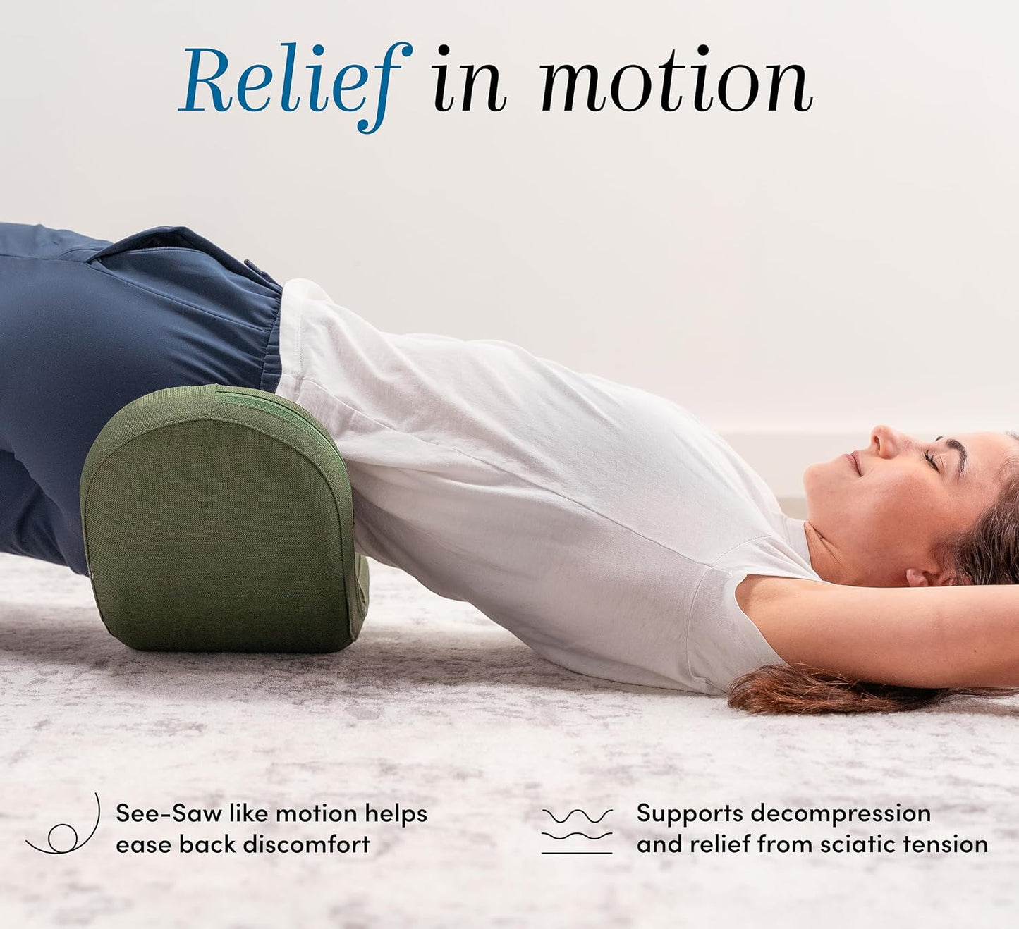 Halo Lumbar Massage Stretcher with 8 Acupressure Nodes for Waist, Hip, and Back Pain Relief, Ergonomically Designed for Active Stretching, Recovery Gift
