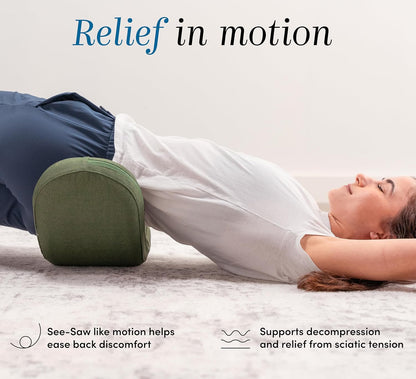 Halo Lumbar Massage Stretcher with 8 Acupressure Nodes for Waist, Hip, and Back Pain Relief, Ergonomically Designed for Active Stretching, Recovery Gift