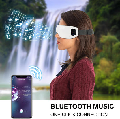 Eye Massager with Heat, Compression, Heated Sleep Mask, Mothers Fathers Day Birthday Gifts for Women Men, Massager Scalp for Eye Strain Relief, Foldable,Comfortable