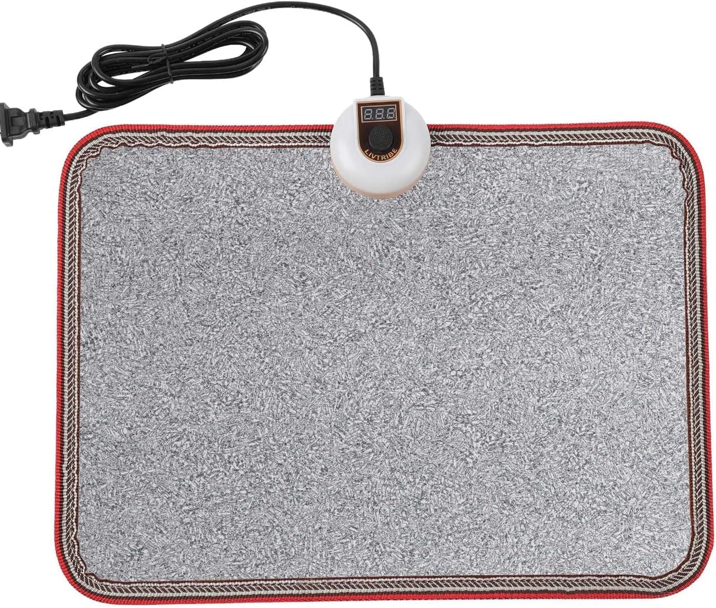 Livtribe AC 110V Heated Floor Mat for Foot, Carbon Crystal Heating Pad, Electric Heated Foot Warmers for Office, Home (Black)