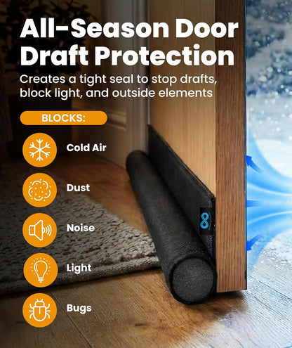 Everlasting Comfort 1 Sided Door Draft Stopper for Bottom of Door - Keeps Cold Air in & Heat Out, 100% Sound Proofing Strip Gap Filler, Quick Install Noise Blocker Sweep for Home - Fits 36" Doors
