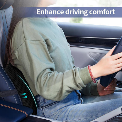 Lumbar Support Pillow for Office Chair, Memory Foam Car Back Cushion | Lumbar Pillow Lower Back with 4d Mesh Cover Adjustable Straps, Ergonomic Chair Back Pillow for Office, Car, Gaming Chairs