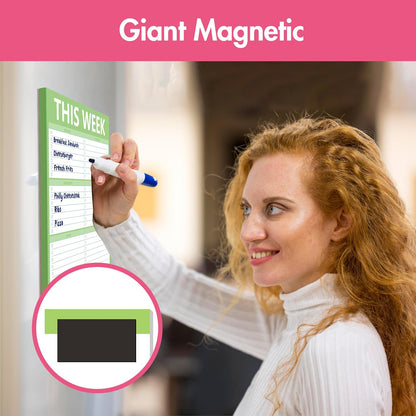 90 Pages Weekly Planner List Note Pad to Do List with Magnet Mountings for Fridge Locker (6" x 9")