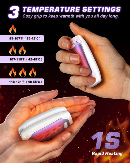 Kesguar Hand Warmers Rechargeable - 2 Pack 14000mAh AI Electric Hand Warmers with Charging Case, Magnetic 2 in 1 Pocket Handwarmers, Portable Heater Gifts for Women/Men/Golf/Camping/Hunting