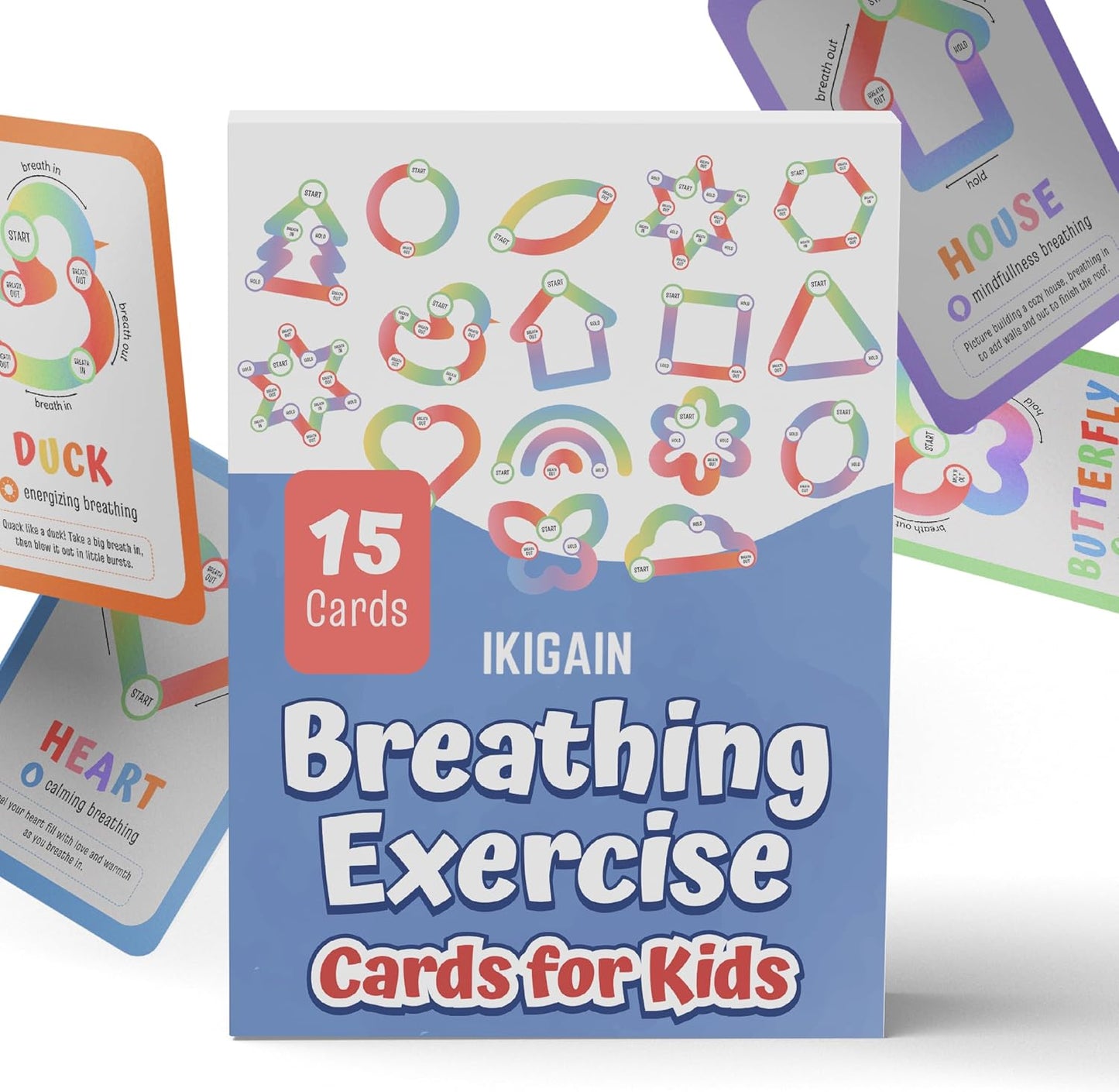Breathing Exercise Cards for Kids | Montessori Flash Cards, Mindfulness Calm Down Corner Kit, Anxiety Relief
