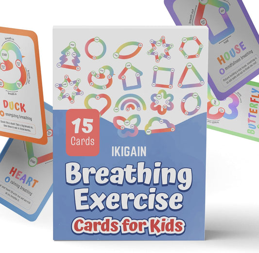 Breathing Exercise Cards for Kids | Montessori Flash Cards, Mindfulness Calm Down Corner Kit, Anxiety Relief