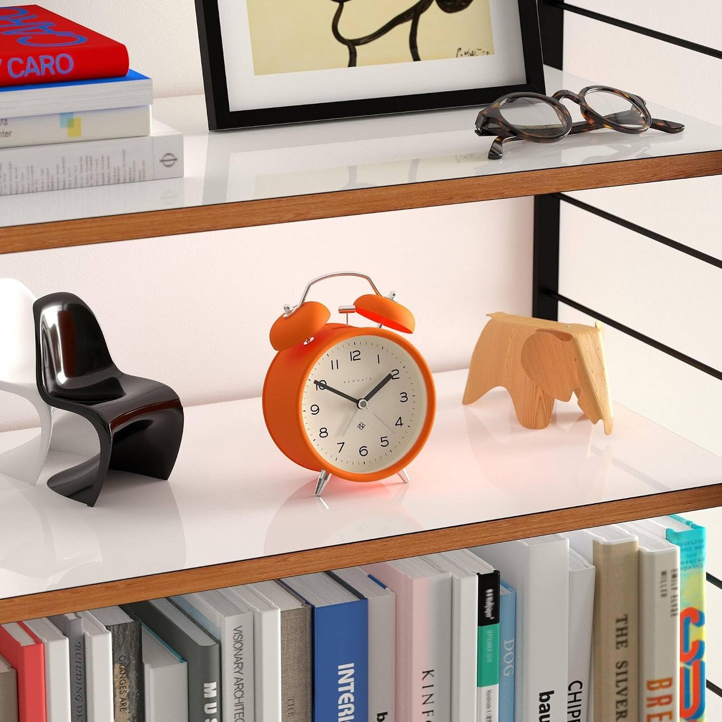 NEWGATE® Charlie Bell Echo Alarm Clock | Modern take on Classic Twin Bell Clock | Yellow | Easy to Read Numbers | Ideal for Bedside, Desk or Shelf | Modern Retro Bedroom & Office Accessory