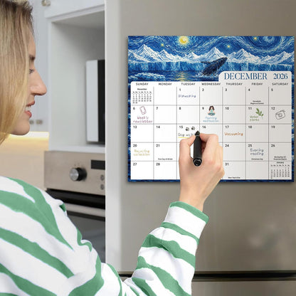2026-2027 Magnetic Calendar for Refrigerator, Apr 2026-Dec 2027 | 21-Month Fridge Calendar 2026-2027 for Home Planning, Scheduling and Easy Organization, Greenery