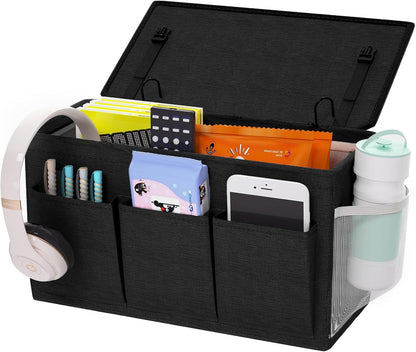 Bedside Caddy Bedside Storage Hanging Organizer for Bunk Dorm Bed Rail | Bed Caddy with Hooks, Top Bunks and Dorm Essentials for Water, Tissues, Tablets, Books, Phones, Remotes and Other Necessories