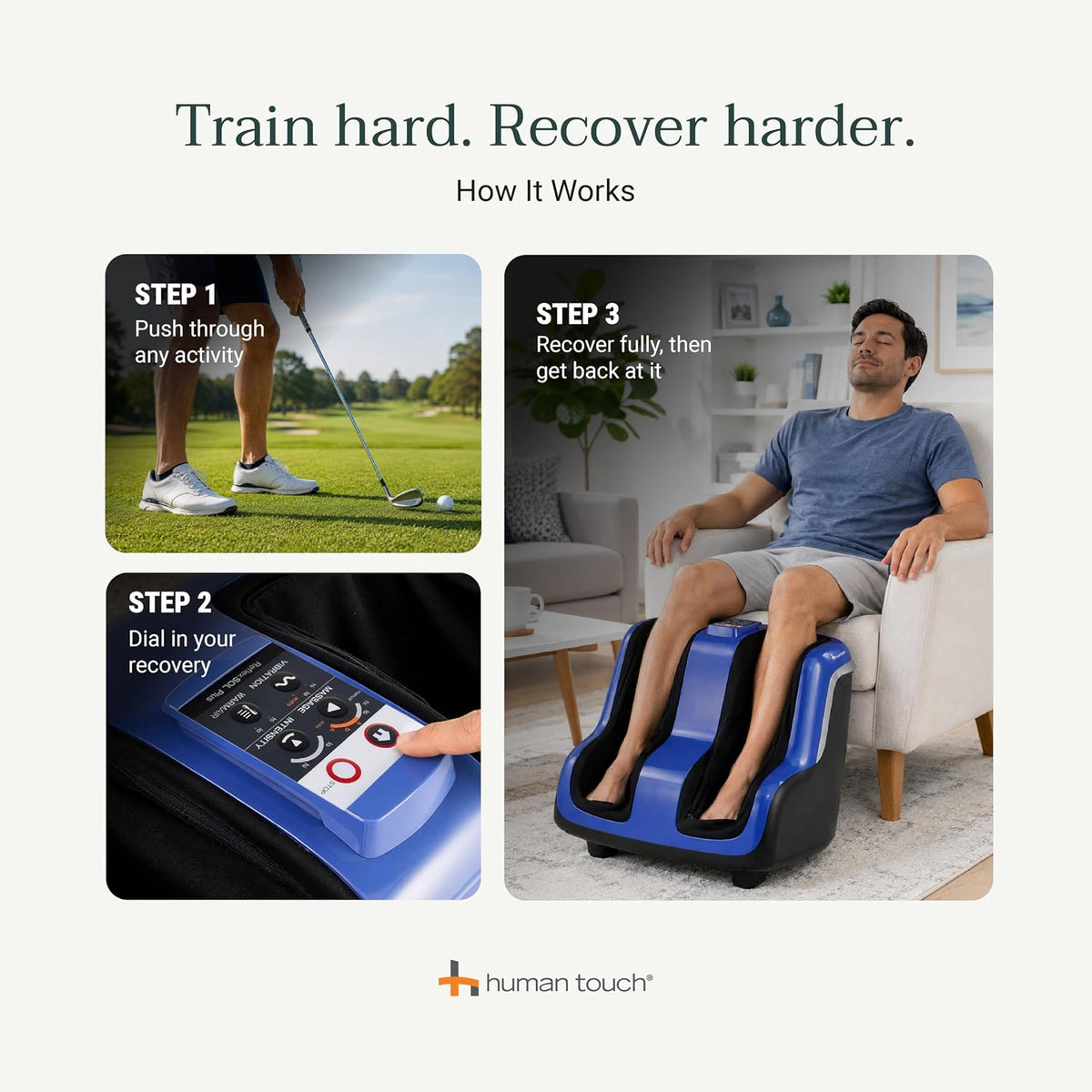 Human Touch Reflex5s Foot & Calf Massager Plantar Fasciitis - HSA Approved