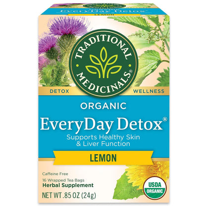 Traditional Medicinals Organic, Dandelion Leaf & Root - Dandelion Root Tea, Supports Normal Detox + Digestion - Kosher, Non-GMO, Caffeine-Free, Compostable - 16 Tea Bags