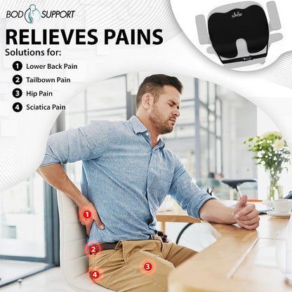 Seat Cushion with Straps - Seat Cushions for Office Chairs, Car Seat Cushion for Tailbone Pain Relief Cushion Design to Relieve Sciatica Coccyx Design from Prolonged Sitting (Grey)