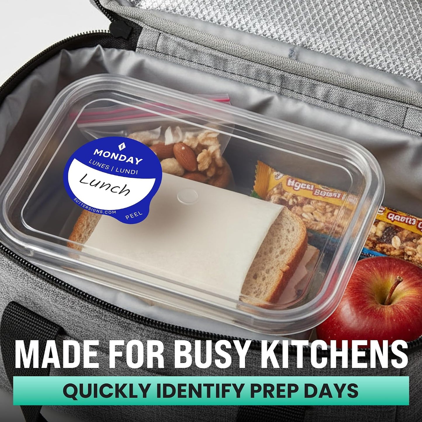 Date Stickers for Food - Day of the Week Day Dots Removable Food Labels, 1" Date Dot Stickers for Food Containers, 7000 Labels with Dispenser Box | 1" Date Dot Stickers for Food Containers, 7000 Labels with Dispenser Box
