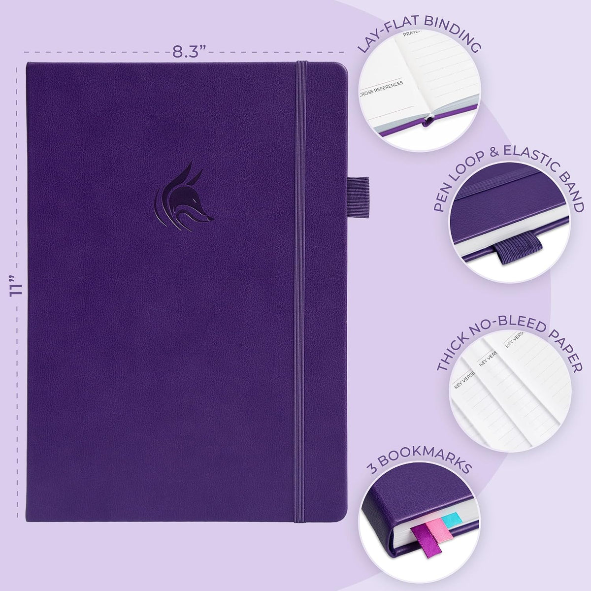 Clever Fox Mental Health & Anxiety Journal CBT Prompts 5.8x8.3 Lavender