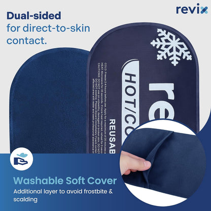 REVIX Ice Packs for Injuries, 5 Pack Hot & Cold Gel for Knee & Back | Adjustable Strap, Flexible Cooling Wrap for Shoulder, Neck & Arm, for Surgery Recovery, Muscle Relaxation
