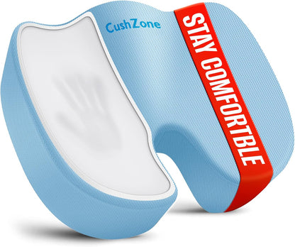 CushZone Seat Cushion Memory Foam Chair Pad for Office & Car, Black