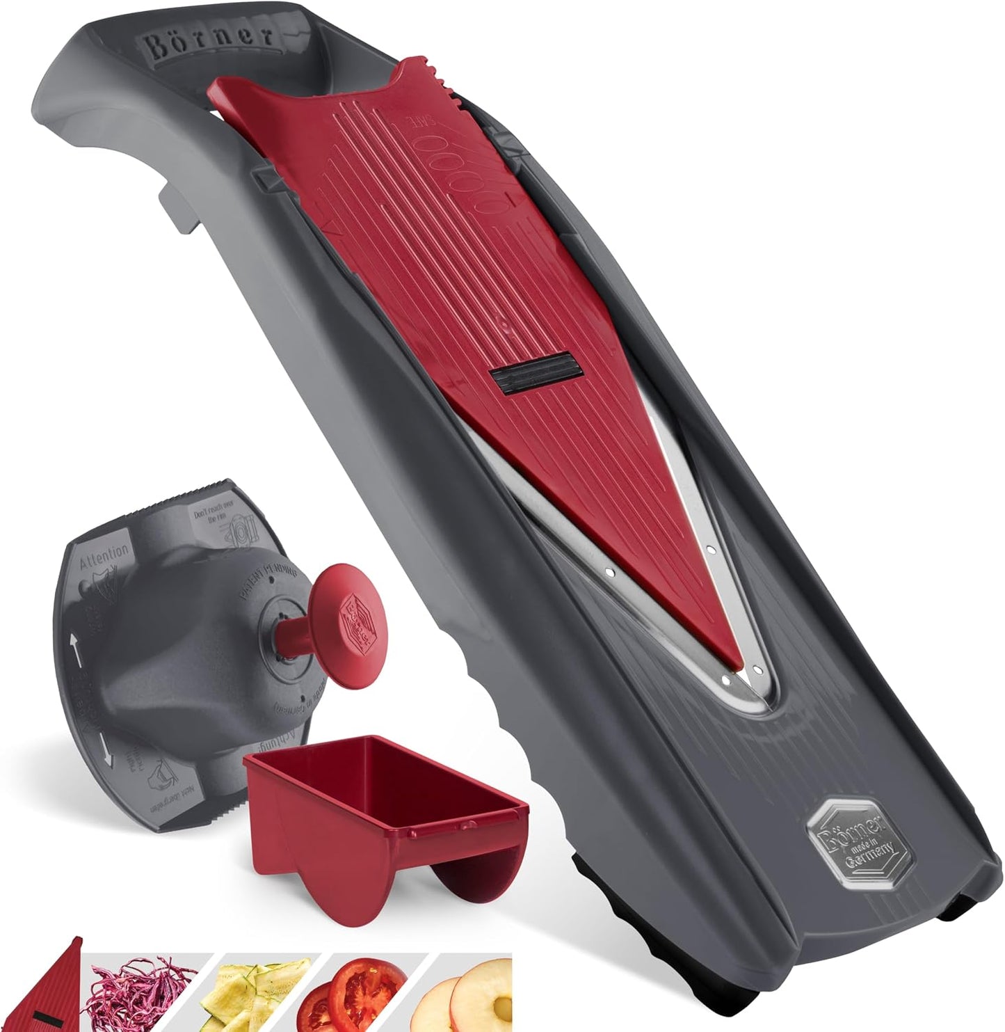 Börner by Reston Lloyd Mandoline Slicer Vital (Starter Set) • V-Slicer with 10 Cutting Styles & Safety Food Holder • Adjustable Kitchen Slicer & Dressing Function