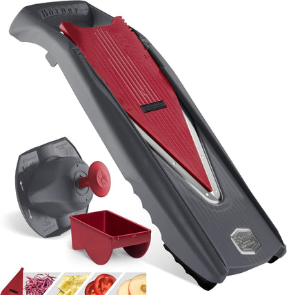 Börner by Reston Lloyd Mandoline Slicer Vital (Starter Set) • V-Slicer with 10 Cutting Styles & Safety Food Holder • Adjustable Kitchen Slicer & Dressing Function